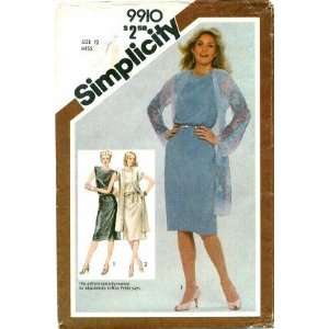  Simplicity 9910 Sewing Pattern Misses Dress & Coat Size 12 