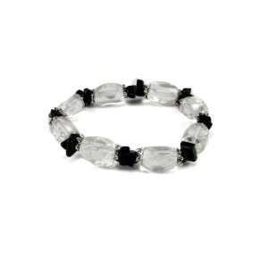  Crystal Quartz Semi Precious Gemstones Stretch Bracelet Jewelry