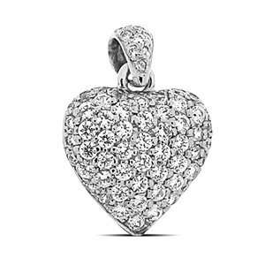    14k White Gold 2.21ct Carat Heart Diamond Pendant E f Si1 Jewelry