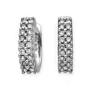  10K White Gold 1/2 ct. Diamond Huggie Earrings Katarina Jewelry