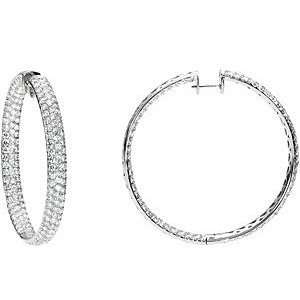   Diamond Inside/Outside Hoop Earrings set in 18 kt White Gold Jewelry