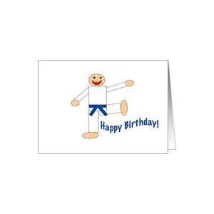  Happy Birthday Martial Arts Dark Blue Belt Card Health 