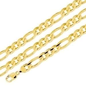  Mens 14k Solid Yellow Gold Figaro Link Heavy Bracelet 11 