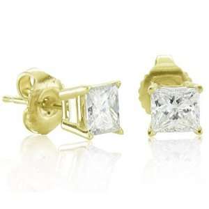   Princess Cut Diamond Stud Earrings (HI, I, 0.50 carat) Diamond