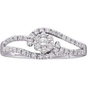   White Gold 1/4 Ctw Diamond Promise Ring  Size 7  ** 