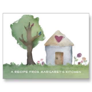 Heart house home cooking recipe cards postcard by chefcateringbizcards