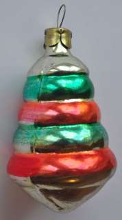 1950s USSR Russia Christmas Glass Ornament RAINBOW FIDGET  