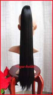 26 inch Black Hair Piece Extension Ponytail 1B  