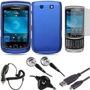 Blue Protector Case Accessory Bundle (5in1) for RIM BlackBerry Torch 