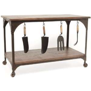   Farmhouse 49 1/2 Wide Wood and Iron Garden Table