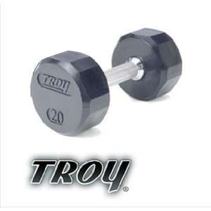 Troy 80 lb 12 Sided Rubber Encased Dumbbell  Sports 