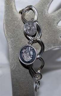 Abstract Charm Bracelet Of Head Crest & Crystal XL Link  