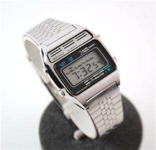 NOS VINTAGE MENS SEIKO STAINLESS ALARM LCD DIGITAL WATCH~A134 5000 