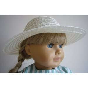  Cream Straw Hat Fits American Girl Doll 