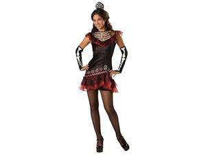 Senorita Bone Ita Day Of The Dead Skeleton Girl Dress Costume Teen 