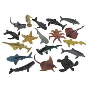 com Ocean Life 18 Piece Playset Plastic Sea Creature 4 inch Figures 