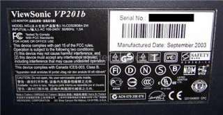 Repair Kit, Viewsonic VP201b, LCD Monitor, Capacitors  