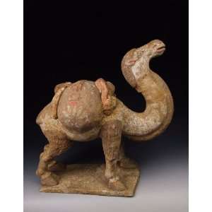 one Painted Pottery Camel Statue, Chinese Antique Porcelain, Pottery 