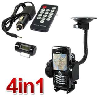 CAR HOLDER MOUNT+FM TRANSMITTER+CAR CHARGER FOR APPLE IPOD TOUCH 