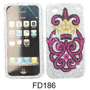  CELL PHONE CASE COVER FOR APPLE IPHONE 4 RHINESTONES PINK 