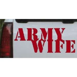 Army Wife Military Car Window Wall Laptop Decal Sticker    Red 12in X 
