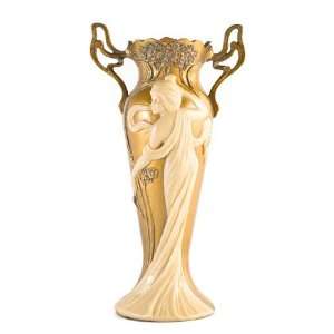 Art Nouveau Gold Lady Vase Draped With Maidens Deco
