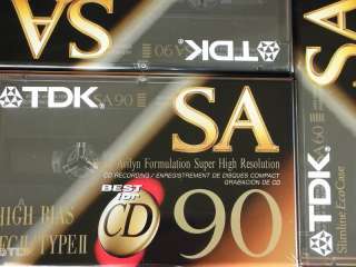 10 TDK SA 90 Hi Bias Type II Cassette Audio Tapes New  