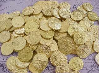 200 Gold Tone Recreation Pirate Coins Party Favors Treasure Hunting 