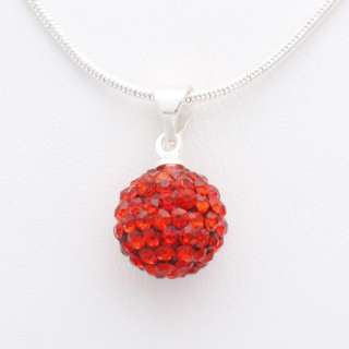 Red Crystal Disco Ball Pendant Necklace + Gift Boxs 67  