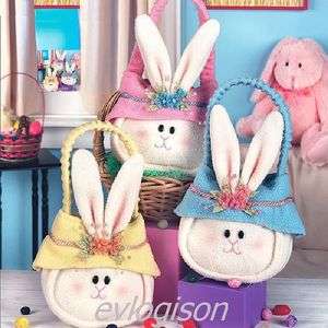 CUTE ~~ Set Of 3 Easter Bunny Rabbit Baskets Handbags  