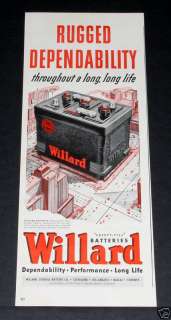 1946 OLD PRINT AD, WILLARD BATTERY, DEPENDABLE LIFE  