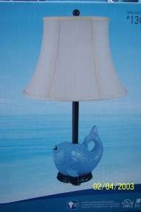 Seaside blue fish table lamp nautical beach look lamp  