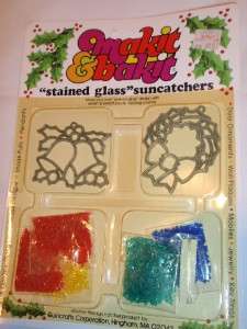   Stained Glass Suncatcher Christmas Wreath & Bells Craft Kit  