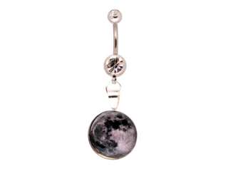 Moon Picture Belly Button Ring 14g navel  