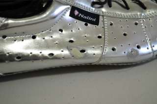 Nalini silver cycling shoes 43 EUR track / road   laces + carbon sole 
