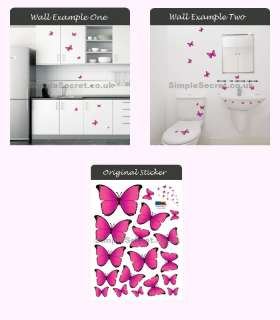 PS102 Pink Butterfly Wall Sticker Home Decor  