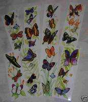 BUTTERFLY BOOKMARKS PLASTIC COATED SET/3 12 DIFFERENT  