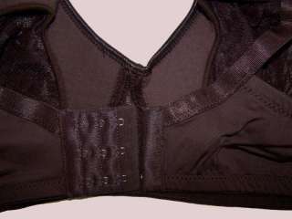 28 Brown Sheer Lace Full Figure Cup Wire Free Bra 42D  