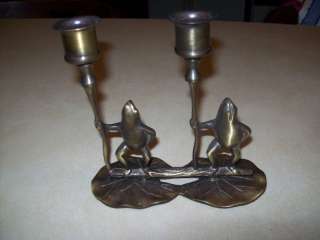 Brass Frogs Candle Holder Taper Candle sticks  