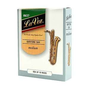  La Voz Baritone Saxophone Reeds Medium Box Of 10 