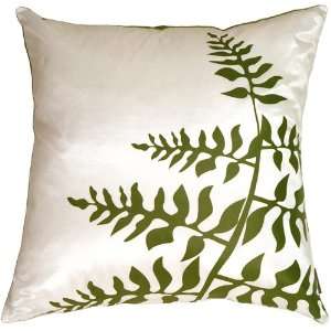   Pillow Decor   Green with White Bold Fern Throw Pillow