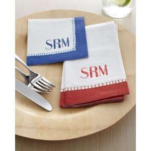  Caspari 100 Linen Border Cocktail Napkins