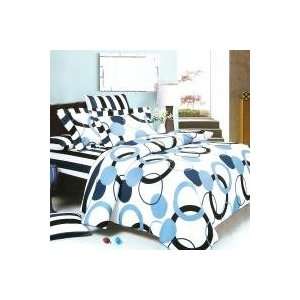Blancho Bedding   [Artistic Blue] Luxury 6PC Mini Bed In A Bag Combo 