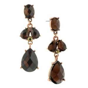    Queen Hive Multifaceted Amber Brown Earrings 1928 Jewelry Jewelry