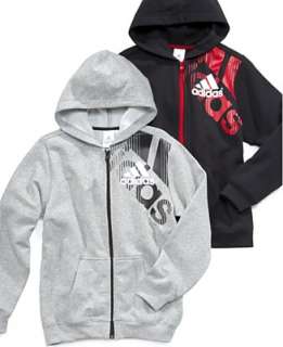 Adidas Kids Hoodie, Boys Logo Zip   Hoodies & Sweatshirts Boys 8 20 