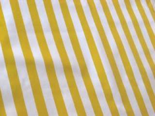 YELLOW CABANA STRIPES OILCLOTH VINYL SEWING FABRIC BTY  