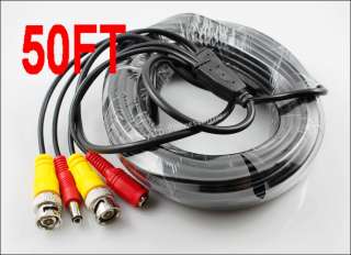 New 50FT 15M Video Power Cable With BNC Male For CCTV Security Camera