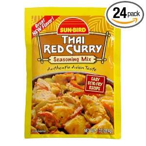 Sun Bird Seasoning Mix, Thai Red Curry, 1 Ounce Packets (Pack of 24)
