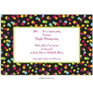   Party Invitations   Black Confetti Invitation