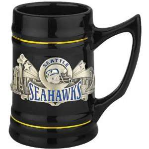  Seattle Seahawks 22oz Black Ceramic Stein Sports 